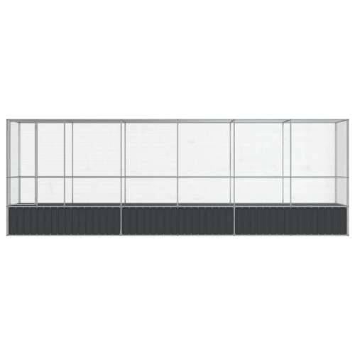 Kavez za ptice s produžetkom srebrni 626,5x107x212 cm čelični - 626.5 x 107 x 212 cm Cijena