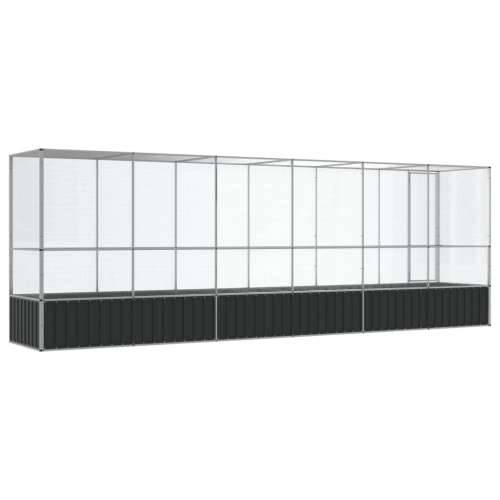 Kavez za ptice s produžetkom srebrni 626,5x107x212 cm čelični - 626.5 x 107 x 212 cm Cijena