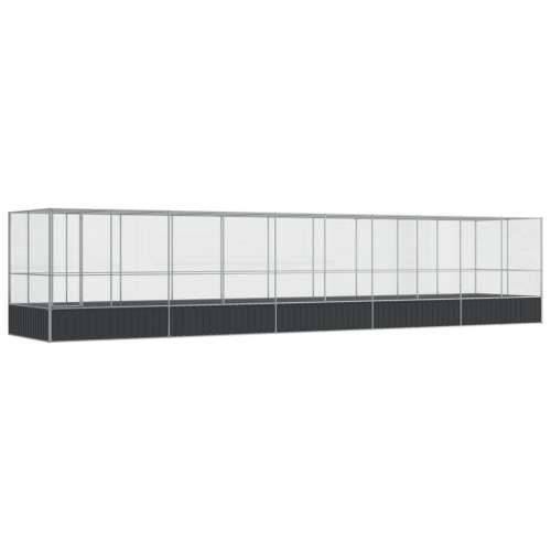 Kavez za ptice s produžetkom srebrni 1039x207x212 cm čelični - 1039 x 207 x 212 cm Cijena
