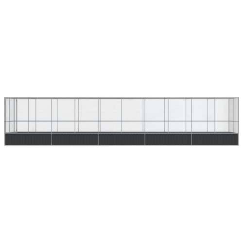 Kavez za ptice s produžetkom srebrni 1039x207x212 cm čelični - 1039 x 207 x 212 cm Cijena