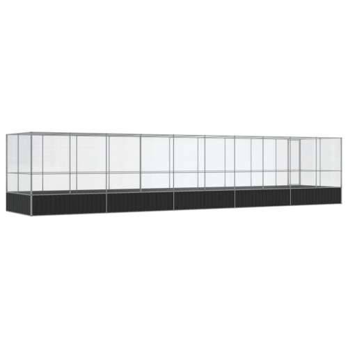 Kavez za ptice s produžetkom srebrni 1039x207x212 cm čelični - 1039 x 207 x 212 cm Cijena