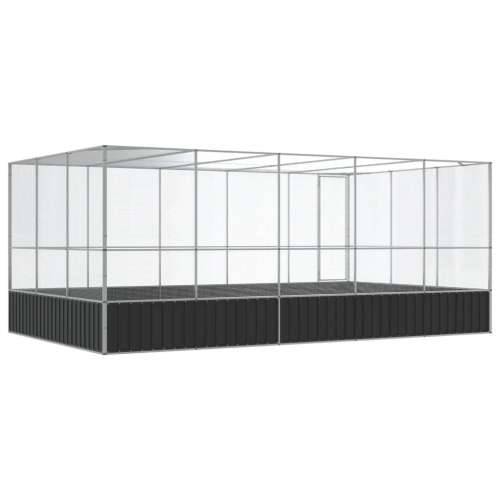 Kavez za ptice s produžetkom srebrni 518x307x212 cm čelični - 518 x 307 x 212 cm Cijena