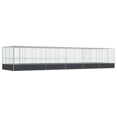 Kavez za ptice s produžetkom srebrni 1139x307x212 cm čelični - 1139 x 307 x 212 cm Cijena