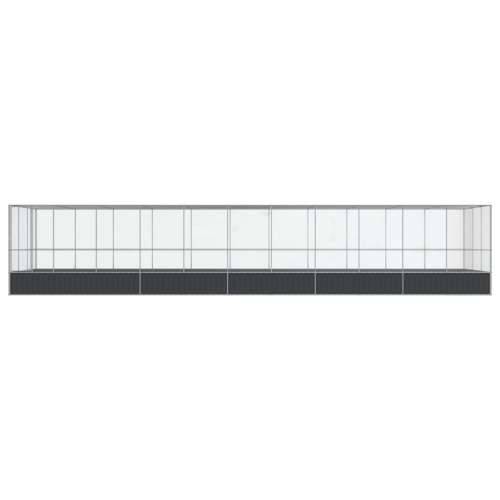 Kavez za ptice s produžetkom srebrni 1139x307x212 cm čelični - 1139 x 307 x 212 cm Cijena