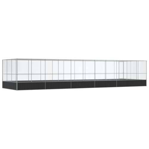Kavez za ptice s produžetkom srebrni 1139x307x212 cm čelični - 1139 x 307 x 212 cm Cijena