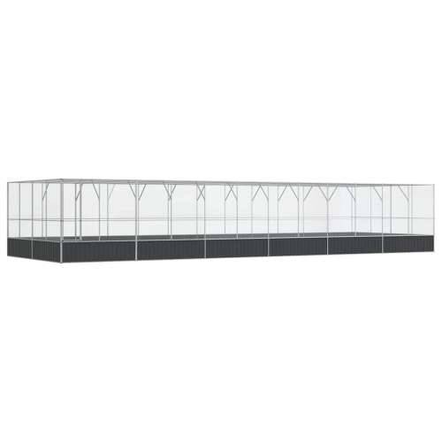 Kavez za ptice s produžetkom srebrni 1246x414x212 cm čelični - 1246 x 414 x 212 cm Cijena