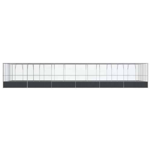 Kavez za ptice s produžetkom srebrni 1246x414x212 cm čelični - 1246 x 414 x 212 cm Cijena