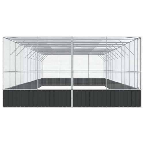 Kavez za ptice s produžetkom srebrni 1246x414x212 cm čelični - 1246 x 414 x 212 cm Cijena