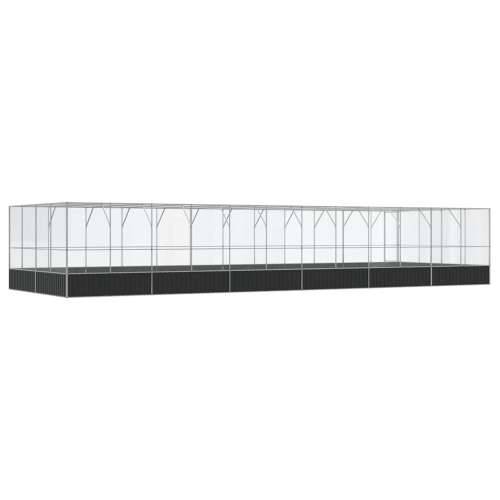 Kavez za ptice s produžetkom srebrni 1246x414x212 cm čelični - 1246 x 414 x 212 cm Cijena