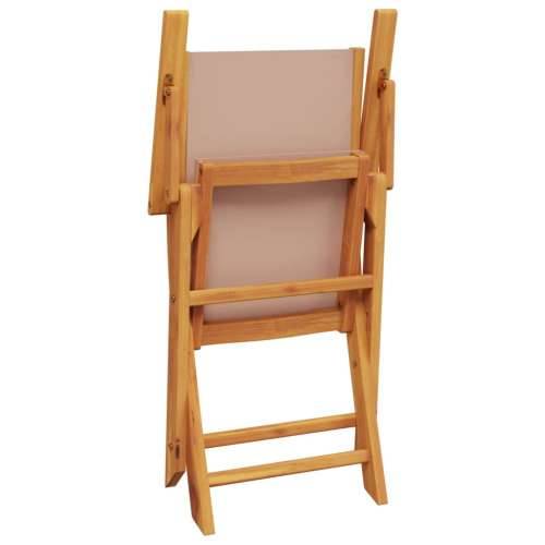 3-dijelni bistro set od tkanine i masivnog drva smeđesivi - Sivo-smeđa 60 x 60 x 75 cm 1 Cijena