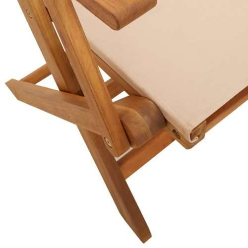 3-dijelni bistro set od tkanine i masivnog drva krem bež - Bež 70 x 75 cm 1 Cijena