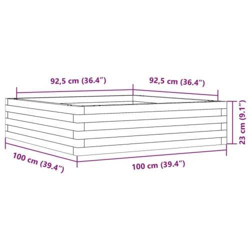 Vrtna sadilica 100x100x23 cm od masivne borovine - Prirodna boja bora 100 x 100 x 23 cm 1 Cijena