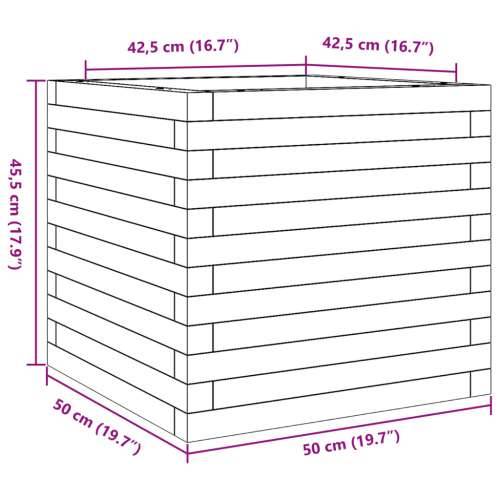 Vrtna sadilica 50x50x45,5 cm od masivne borovine - Prirodna boja bora 50 x 50 x 45.5 cm 1 Cijena