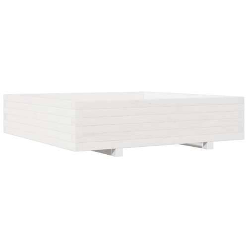 Vrtna sadilica bijela 100x100x26,5 cm od masivne borovine Cijena