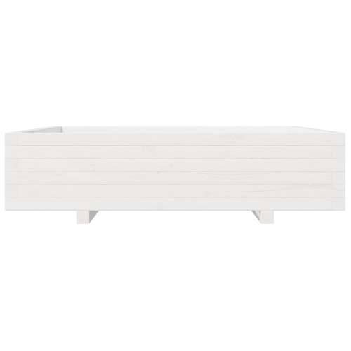 Vrtna sadilica bijela 100x100x26,5 cm od masivne borovine Cijena