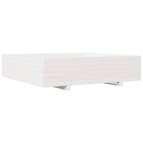 Vrtna sadilica bijela 100x100x26,5 cm od masivne borovine Cijena
