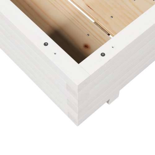Vrtna sadilica bijela 100x100x26,5 cm od masivne borovine Cijena