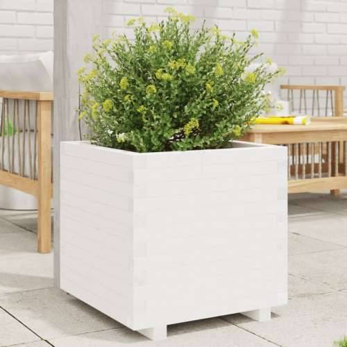 Vrtna sadilica bijela 60x60x49,5 cm od masivne borovine Cijena