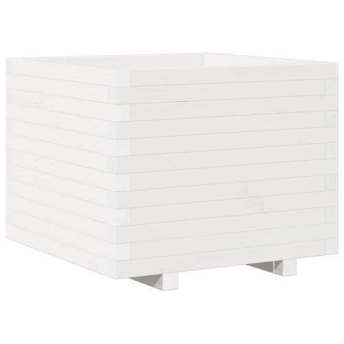 Vrtna sadilica bijela 60x60x49,5 cm od masivne borovine Cijena