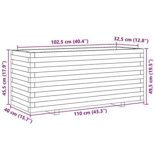 Vrtna sadilica 110x40x49,5 cm od masivne borovine Cijena