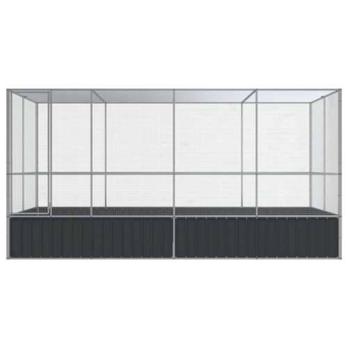 Kavez za ptice s produžetkom srebrni 418x207x212 cm čelični - 418 x 207 x 212 cm Cijena