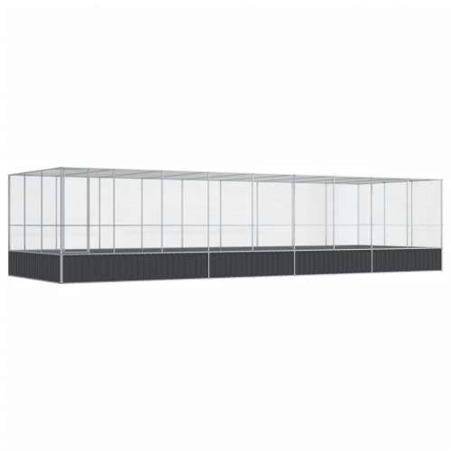 Kavez za ptice s produžetkom srebrni 932x307x212 cm čelični - 932 x 307 x 212 cm Cijena