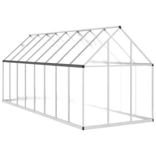 Staklenik s okvirom srebrni 445 x 169 x 195 cm aluminijski - Srebrno 445 x 169 x 195 cm 1 Cijena