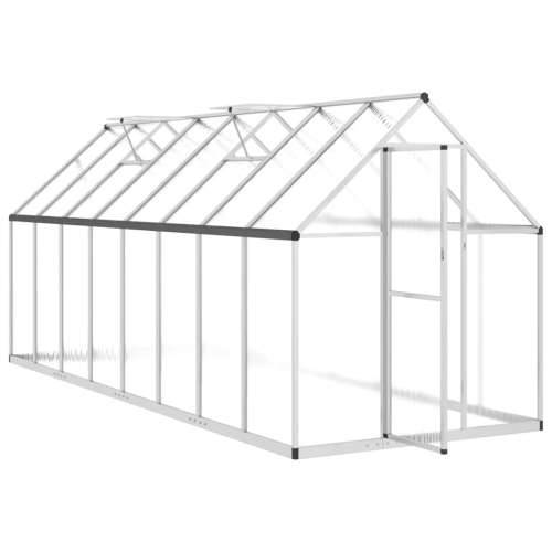 Staklenik s okvirom srebrni 445 x 169 x 195 cm aluminijski - Srebrno 445 x 169 x 195 cm 1 Cijena