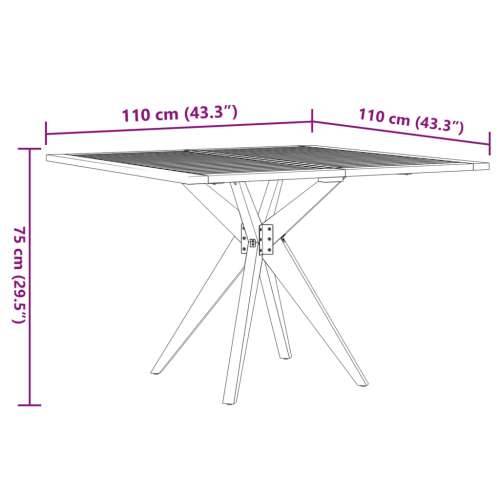 Vrtna garnitura - 5-dijelni vrtni blagovaonski set od masivnog bagremovog drva - 110 x 110 x 75 cm 4 Cijena