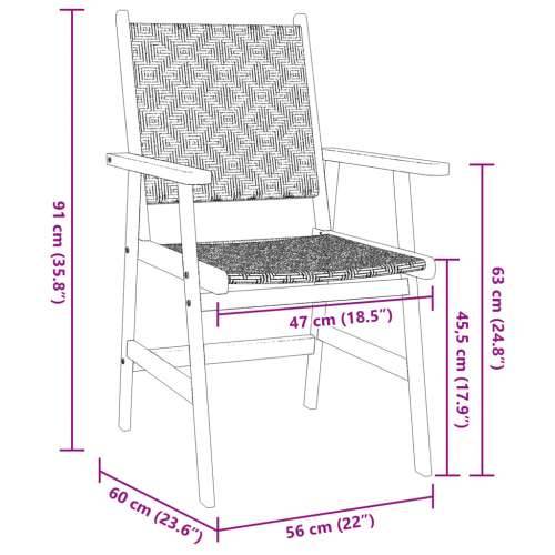Vrtna garnitura - 5-dijelni vrtni blagovaonski set od masivnog bagremovog drva - 110 x 110 x 75 cm 4 Cijena