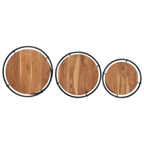 Uklapajući stolići 3 kom od masivnog drva bagrema - 1 solid wood acacia Cijena