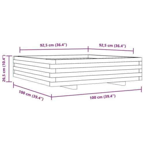 Vrtna sadilica voštano smeđa 100x100x26,5 cm masivna borovina Cijena