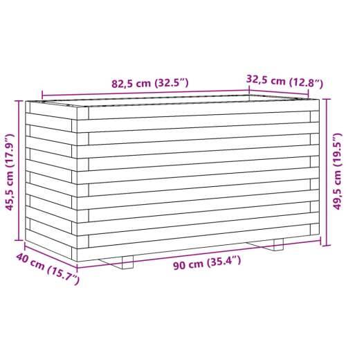 Vrtna sadilica bijela 90x40x49,5 cm od masivne borovine Cijena