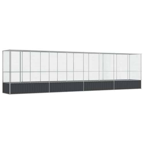 Kavez za ptice s produžetkom srebrni 834,5x107x212 cm čelični - 834.5 x 107 x 212 cm Cijena