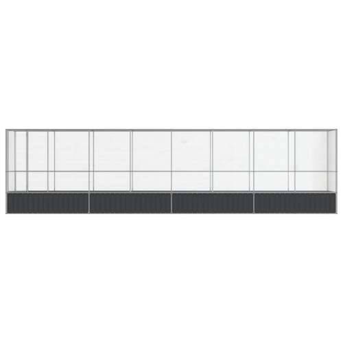 Kavez za ptice s produžetkom srebrni 834,5x107x212 cm čelični - 834.5 x 107 x 212 cm Cijena