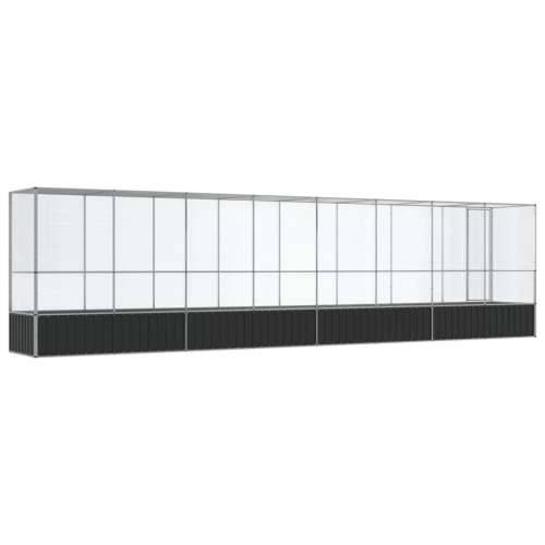 Kavez za ptice s produžetkom srebrni 834,5x107x212 cm čelični - 834.5 x 107 x 212 cm Cijena