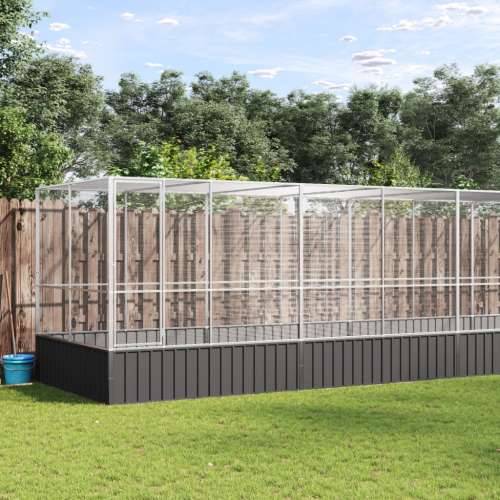 Kavez za ptice s produžetkom srebrni 832x207x212 cm čelični - 832 x 207 x 212 cm Cijena