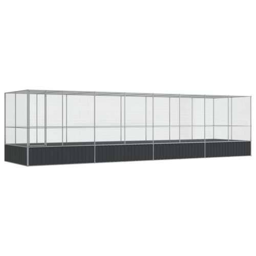 Kavez za ptice s produžetkom srebrni 832x207x212 cm čelični - 832 x 207 x 212 cm Cijena