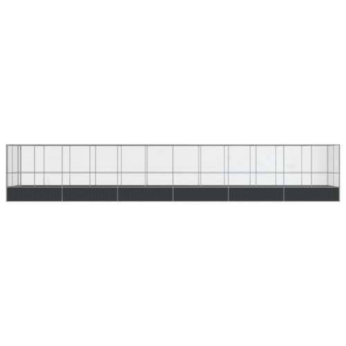 Kavez za ptice s produžetkom srebrni 1246x207x212 cm čelični - 1246 x 207 x 212 cm Cijena