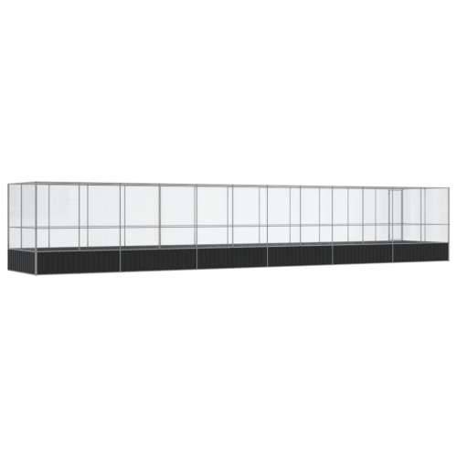 Kavez za ptice s produžetkom srebrni 1246x207x212 cm čelični - 1246 x 207 x 212 cm Cijena
