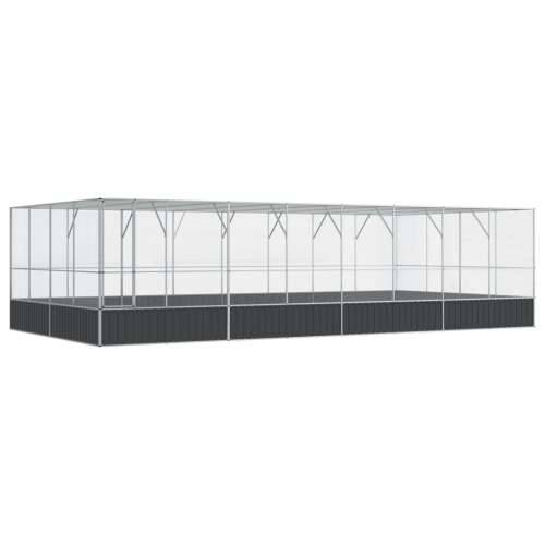 Kavez za ptice s produžetkom srebrni 832x414x212 cm čelični - 832 x 414 x 212 cm Cijena