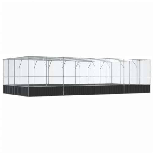 Kavez za ptice s produžetkom srebrni 832x414x212 cm čelični - 832 x 414 x 212 cm Cijena
