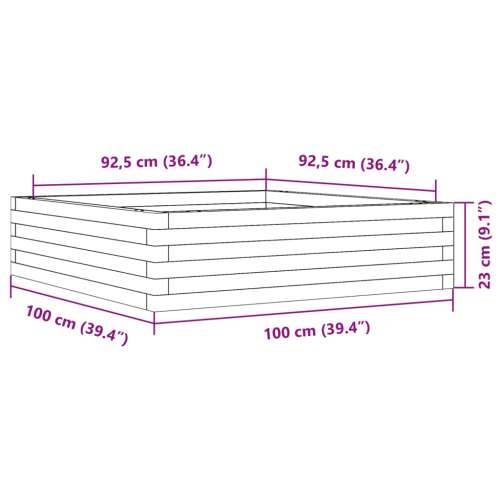 Vrtna sadilica bijela 100x100x23 cm od masivne borovine - Bijela 100 x 100 x 23 cm 1 Cijena