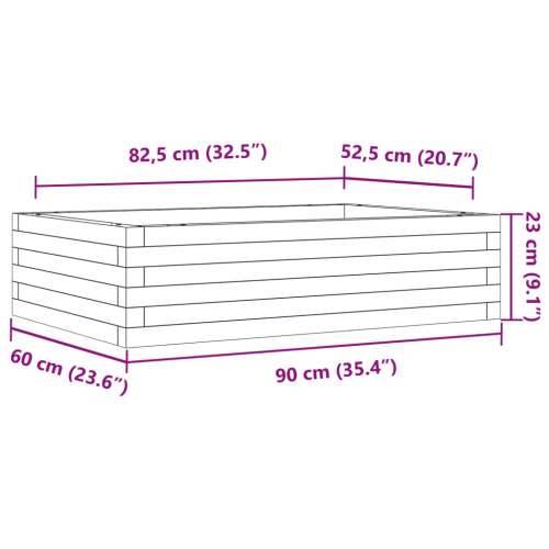 Vrtna sadilica 90x60x23 cm od impregnirane borovine - Prirodno impregnirano 90 x 60 x 23 cm 1 Cijena