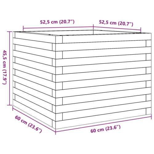 Vrtna sadilica bijela 60x60x45,5 cm od masivne borovine - Bijela 60 x 60 x 45.5 cm 1 Cijena