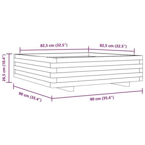 Vrtna sadilica 90x90x26,5 cm od masivne borovine Cijena