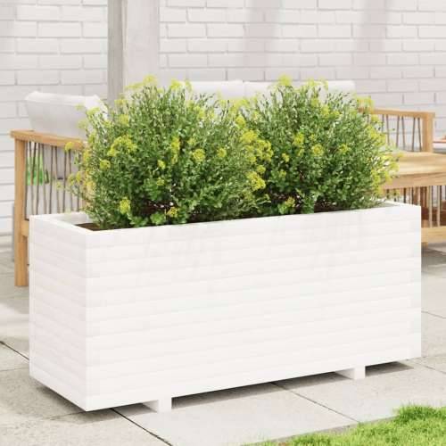 Vrtna sadilica bijela 110x40x49,5 cm od masivne borovine Cijena