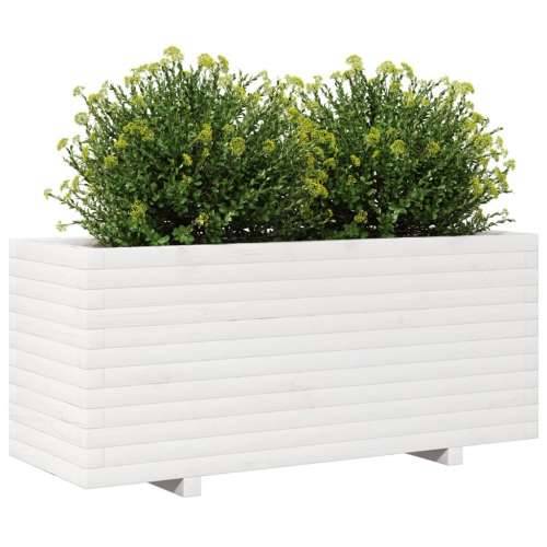 Vrtna sadilica bijela 110x40x49,5 cm od masivne borovine Cijena