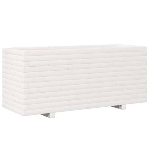 Vrtna sadilica bijela 110x40x49,5 cm od masivne borovine Cijena