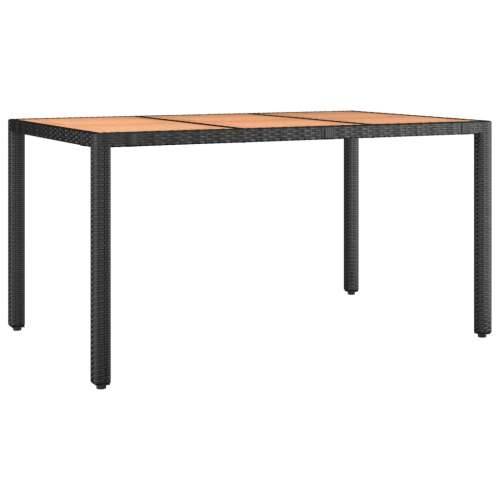 Vrtna garnitura - 7-dijelni vrtni blagovaonski set s jastucima crni od poliratana - 150 x 90 x 75 cm Sa naslonom za noge 6 Cijena